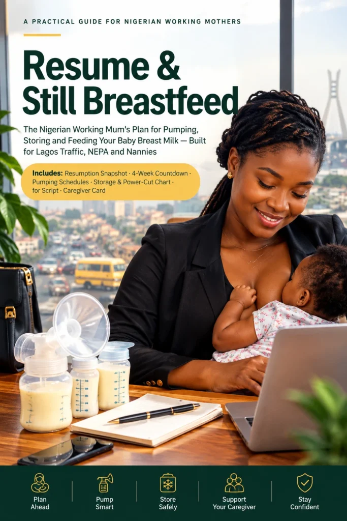 Resume & Still Breastfeed guide cover: a working mother breastfeeding at her desk