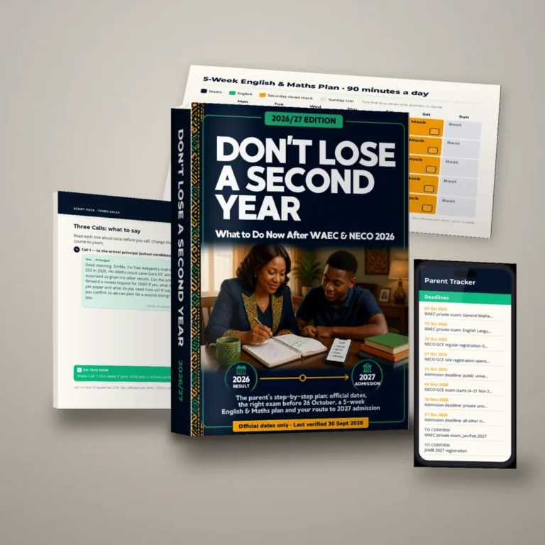 Don't Lose a Second Year guide with Parent Tracker, 5-week wall timetable and script pack